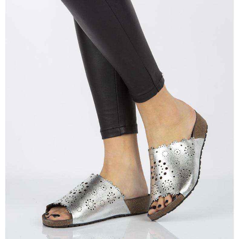 Nahkaiset tossut Filippo DK1270 / 20 Si hopea 1