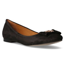 Filippo Premium 2054 Black Suede Ballerina musta 1