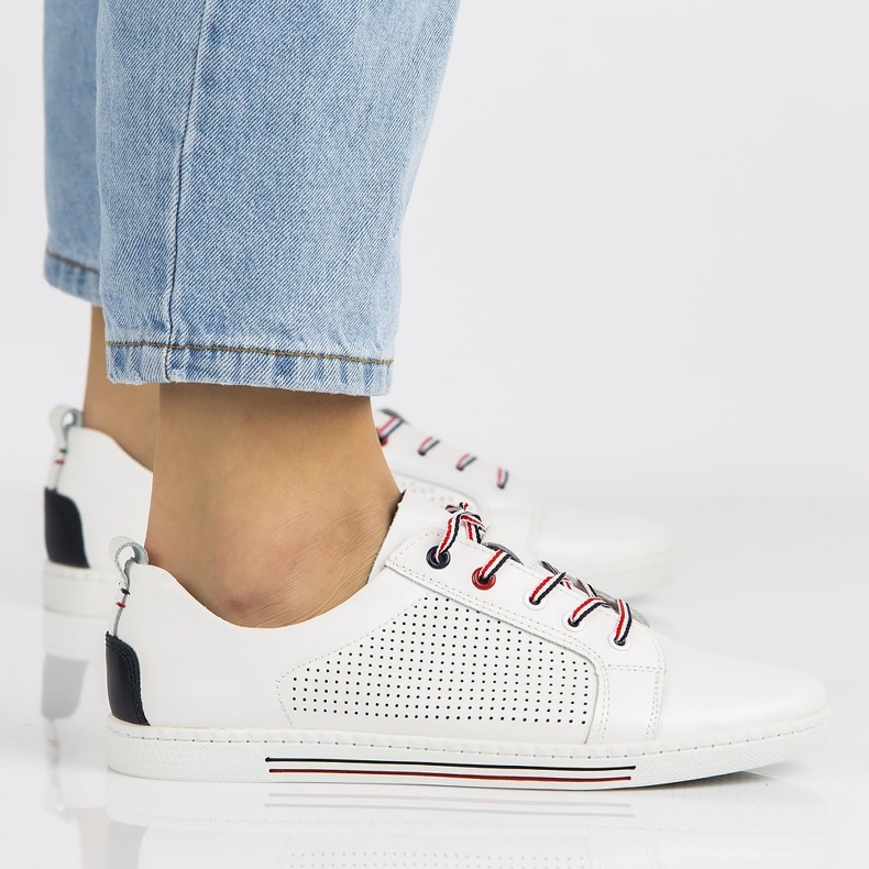 Nahkakengät Filippo DP008 / 21 Wh valkoinen 2