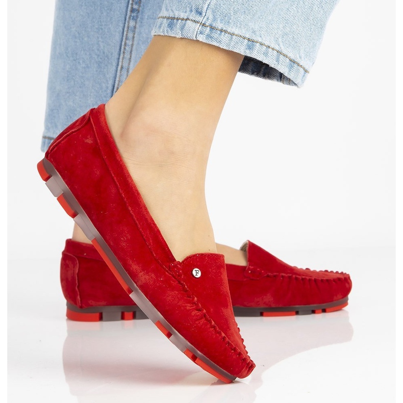 Punaiset Filippo DP2037 / 21 Rd nahkaiset loaferit punainen 1