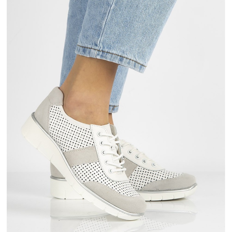 Nahkakengät Filippo DP028 / 21 Wh valkoinen nauhoitettu 2