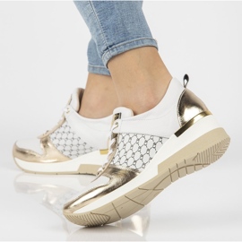 Nahkaiset lenkkarit Filippo 062 valkokulta valkoinen kultainen 1