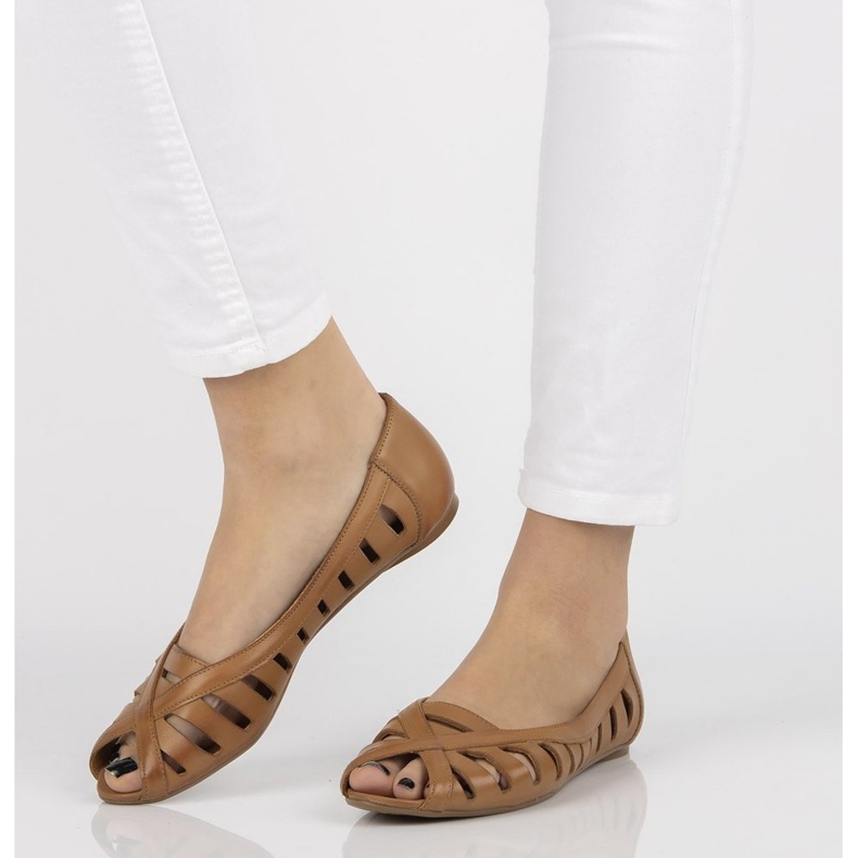 Nahkabalerinat Filippo 04506 ruskea 1