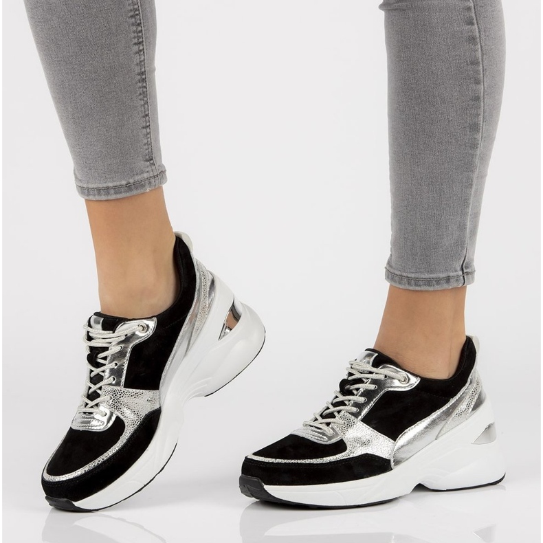 Nahkalenkkarit Filippo DP2056 / 21 Bk Si musta hopea 1