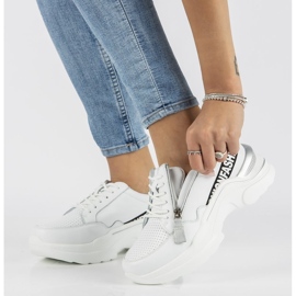 Nahkalenkkarit Filippo DP2057 / 21 Wh valkoinen 1