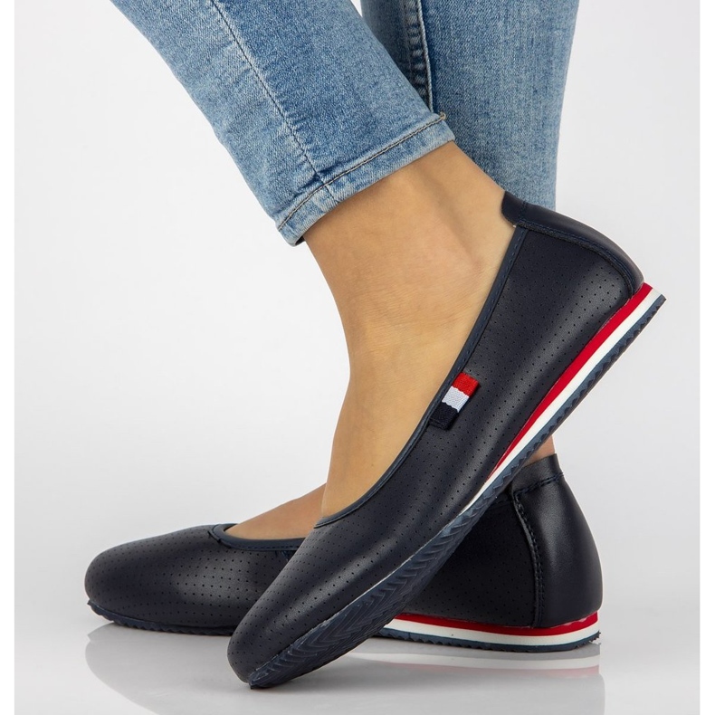 Nahkaballerinat Filippo DP2171 / 21 Nv laivastonsininen 1