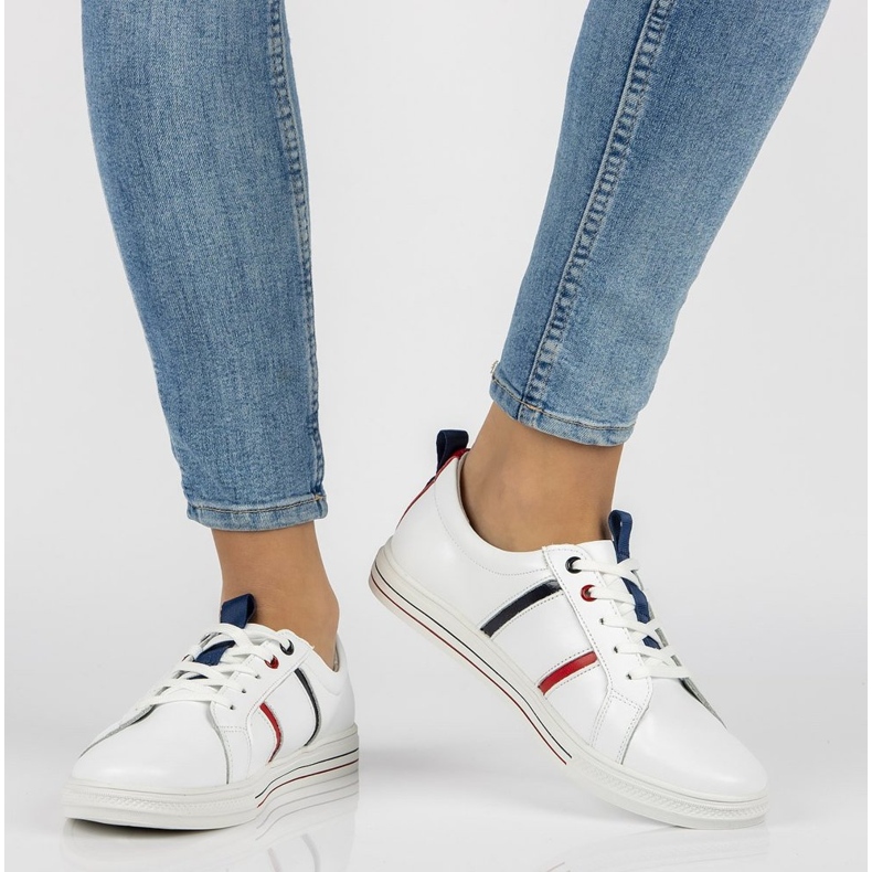 Nahkakengät Filippo DP2045 / 21 Wh valkoinen 1