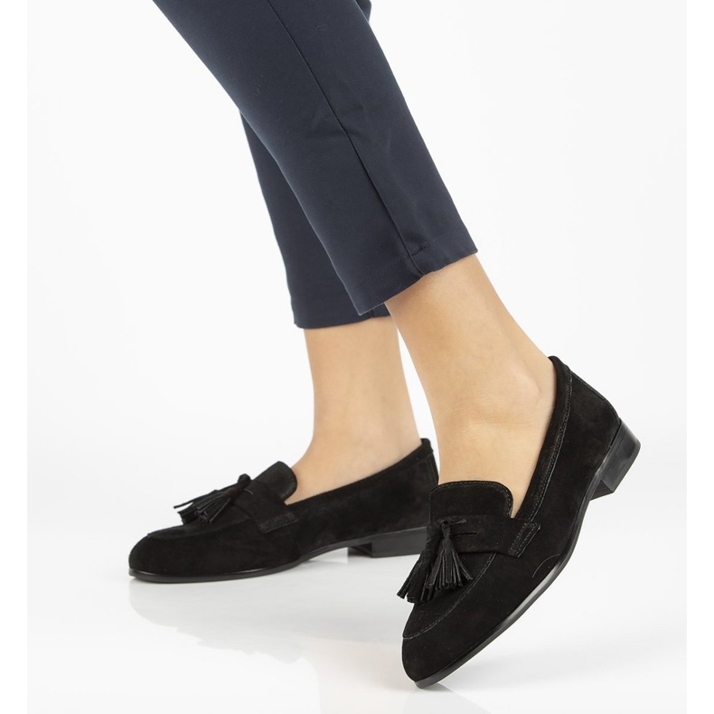 Nahkaiset mokasiinit Filippo DP2149 / 21 Bk musta 2