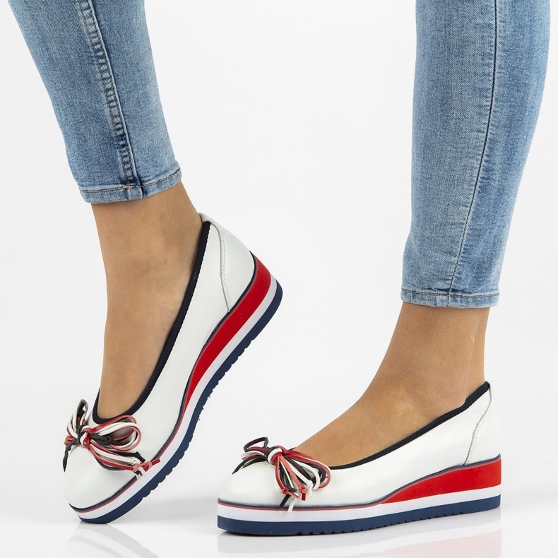 Nahkaballerinat Filippo DP2159 / 21 Wh valkoinen 1