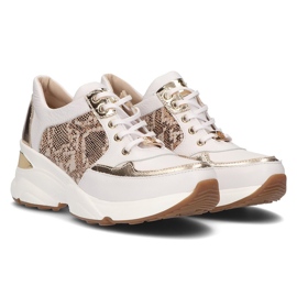 Nahkaiset lenkkarit Filippo 087 valkokulta valkoinen kultainen 1