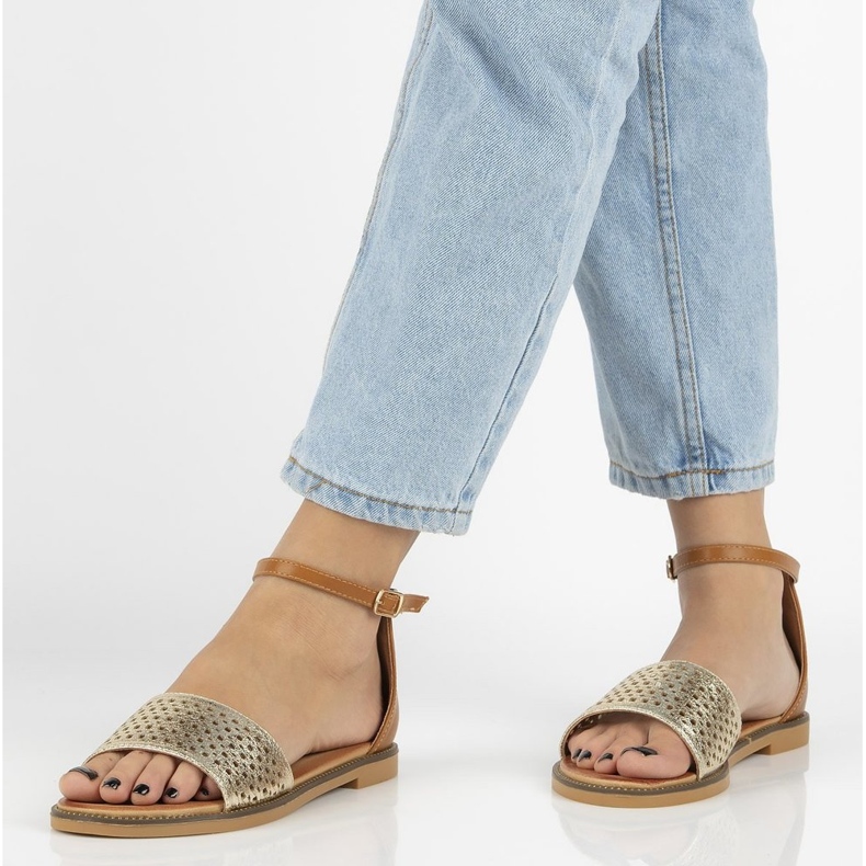 Filippo DS2102 / 21 Go Br ruskeat sandaalit kultainen 2