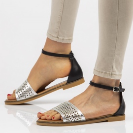 Filippo DS2102 / 21 Si Bk sandaalit musta hopea 1