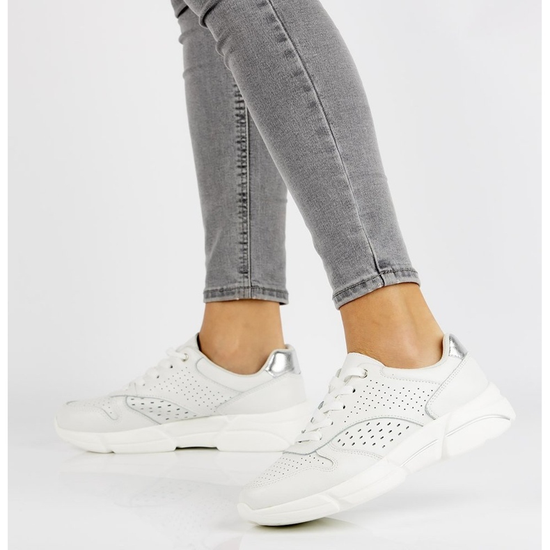 Nahkalenkkarit Filippo DP2156 / 21 Wh valkoinen 1