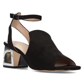 Mustat Filippo DS2107 / 21 Bk -korkoiset sandaalit 1