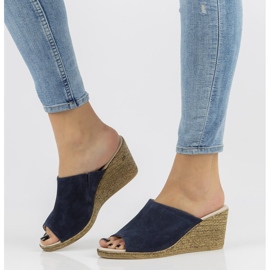 Nahkaiset tossut Filippo DK2143 / 21 Nv laivastonsininen 1