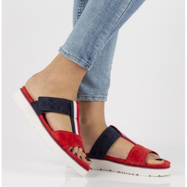 Nahkaiset tossut Filippo DK2170 / 21 Rd Nv punainen laivastonsininen 1