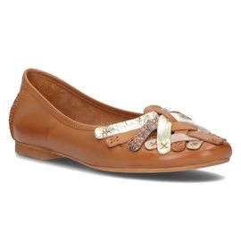 Nahkabalerinat Filippo 01358 punainen ruskea 1