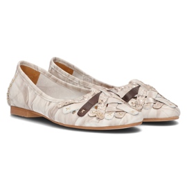Nahkaballerinat Filippo 01358 beige 2