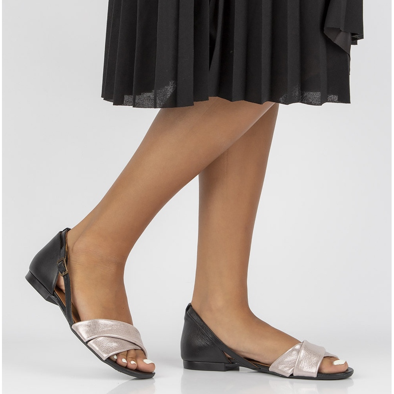 Nahkasandaalit Filippo 04614-15 / 00-5 pinkki-musta 1