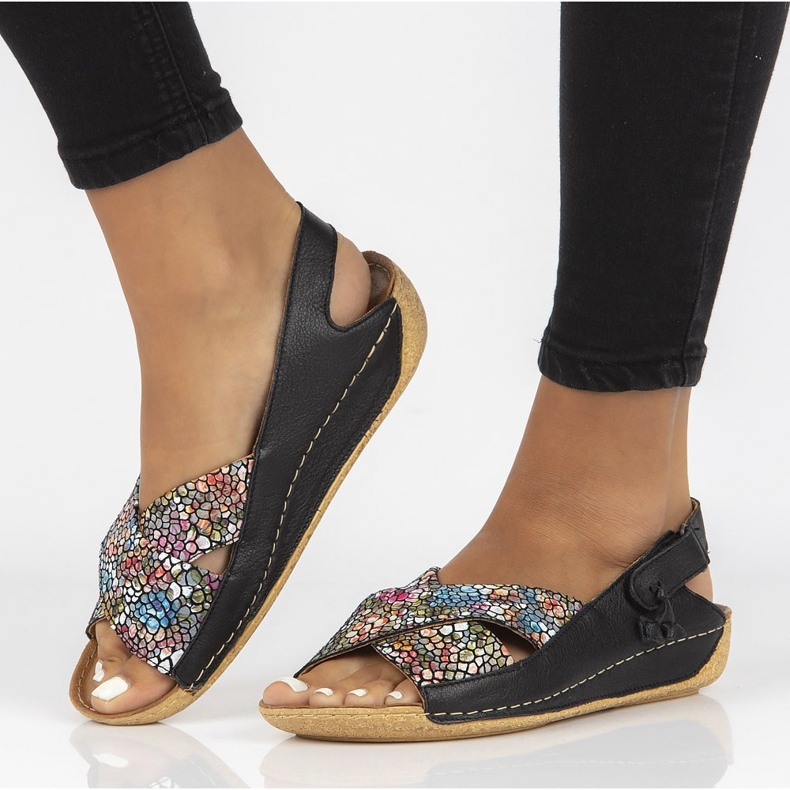 Nahkasandaalit Filippo 00994-57 / 00-5 musta monivärinen 1