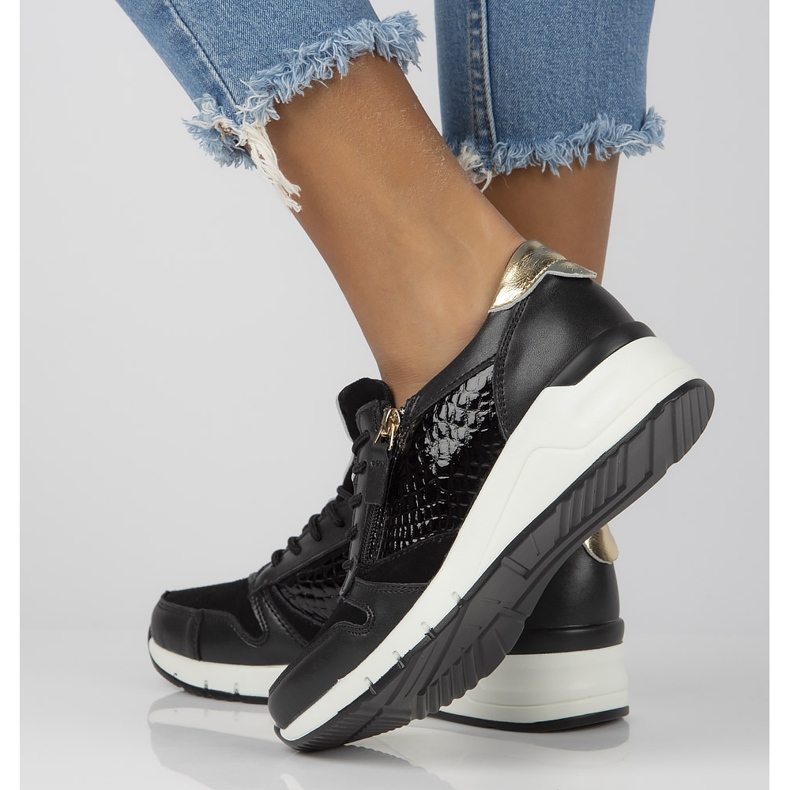 Nahkaiset lenkkarit Filippo DP2052 / 21 Bk mustat 1