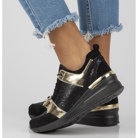 Nahkaiset lenkkarit Filippo DP3170 / 21 Bk musta kultaa kultainen 1