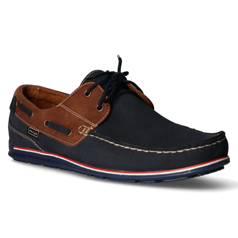 Loafers Filippo 1774 K Granat + Ruskea nubukki tummansininen 1