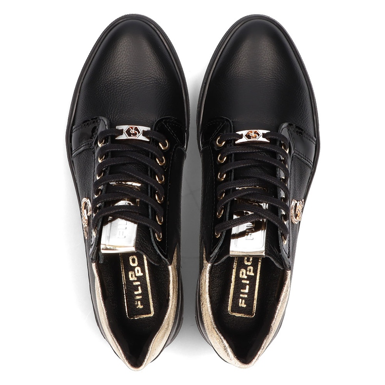 Nahkaiset lenkkarit Filippo 128 mustat 1