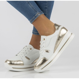 Nahkalenkkarit Filippo DP3407 / 21 Wh valkoinen kultainen 1