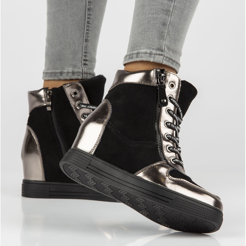 Nahkasaappaat Filippo DBT3148 / 21 Bk Gn tummaa nikkeliä musta hopea 1