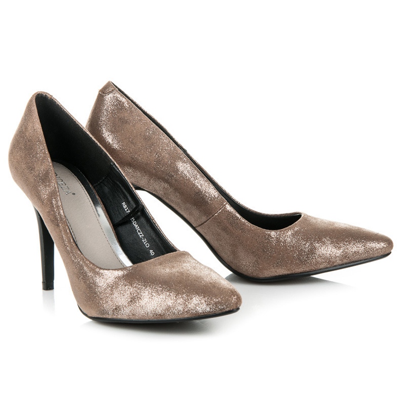 Vinceza Kiiltävät korkokengät keltainen 2