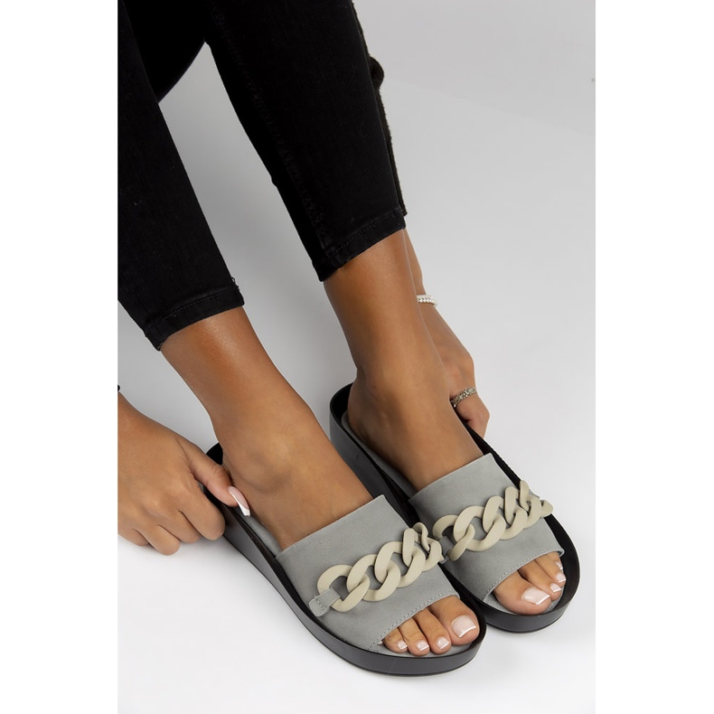 Nahkaiset tossut Filippo DK3593 / 22 Gr harmaa 2