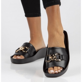 Nahkaiset tossut Filippo DK3590 / 22 Bk mustat 2