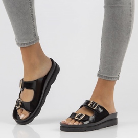 Nahkaiset tossut Filippo DK3599 / 22 Bk mustat 2