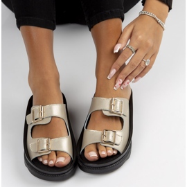 Nahkaiset tossut Filippo DK3599 / 22 Go golden kultainen 2