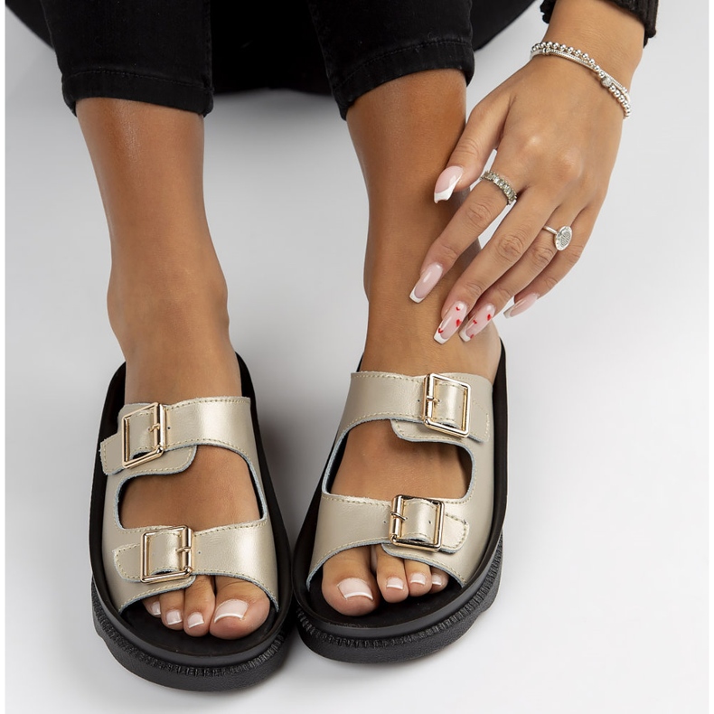 Nahkaiset tossut Filippo DK3599 / 22 Go golden kultainen 2