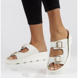 Nahkaiset tossut Filippo DK3599 / 22 Wh valkoinen 1