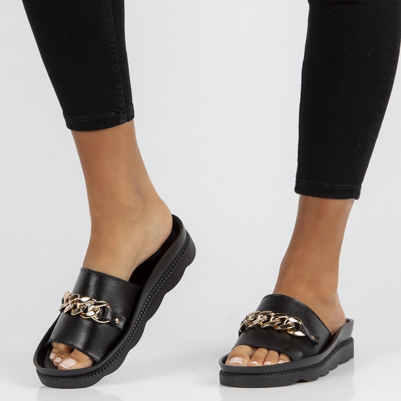 Nahkaiset tossut Filippo DK3597 / 22 Bk musta 2