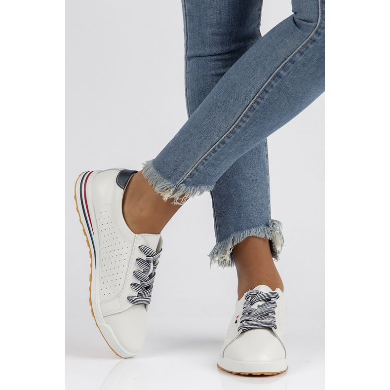 Nahkakengät Filippo DP3509 / 22 Wh valkoinen 2