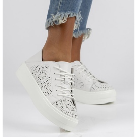 Nahkakengät FILIPPO DP3529 / 22 Wh valkoinen 1