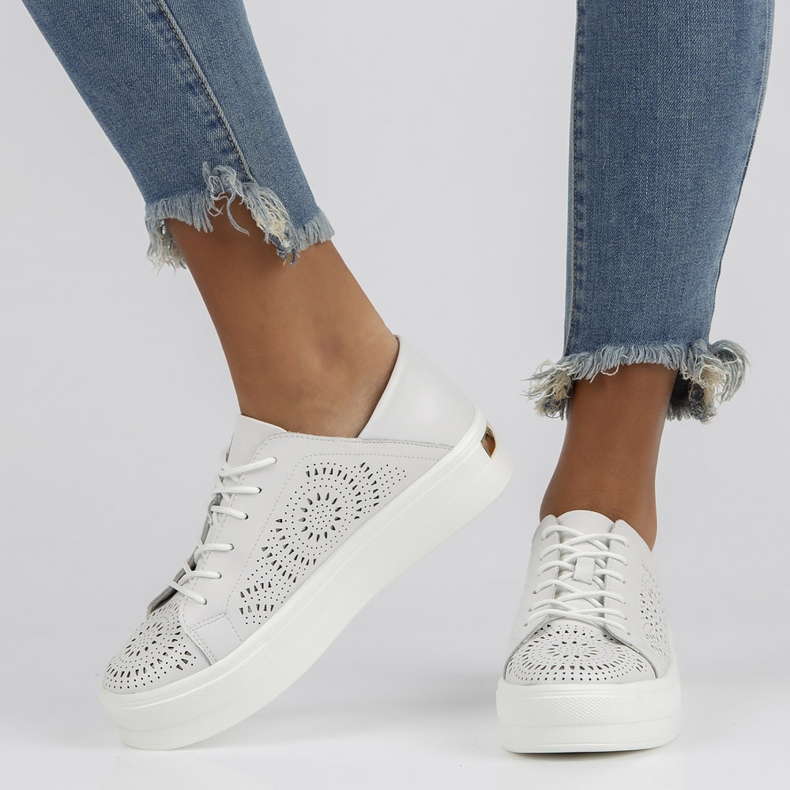 Nahkakengät FILIPPO DP3529 / 22 Wh valkoinen 2