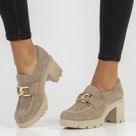 Nahka kengät Filippo 20097 Taupe harmaa 1