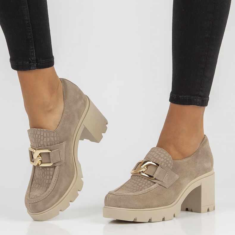 Nahka kengät Filippo 20097 Taupe harmaa 1