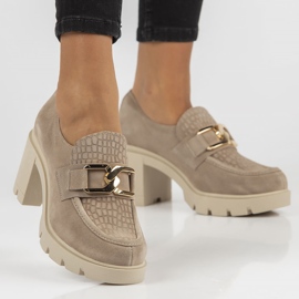 Nahka kengät Filippo 20097 Taupe harmaa 2