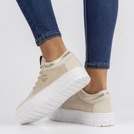 Nahkaiset lenkkarit Filippo 149 beige 1