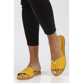 Nahkaiset Filippo LH-200 tossut keltaiset keltainen 1