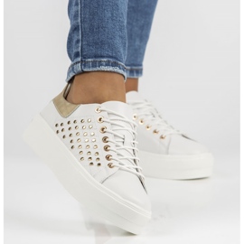 Nahkakengät FILIPPO DP3531 / 22 Wh valkoinen kultainen 1