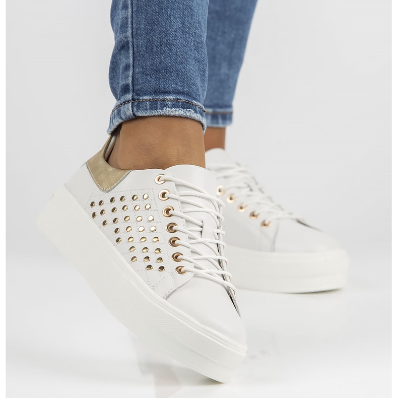 Nahkakengät FILIPPO DP3531 / 22 Wh valkoinen kultainen 1