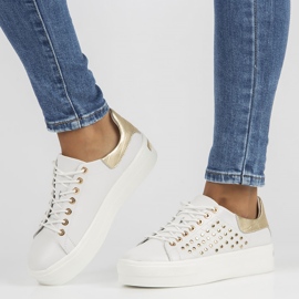 Nahkakengät FILIPPO DP3531 / 22 Wh valkoinen kultainen 2