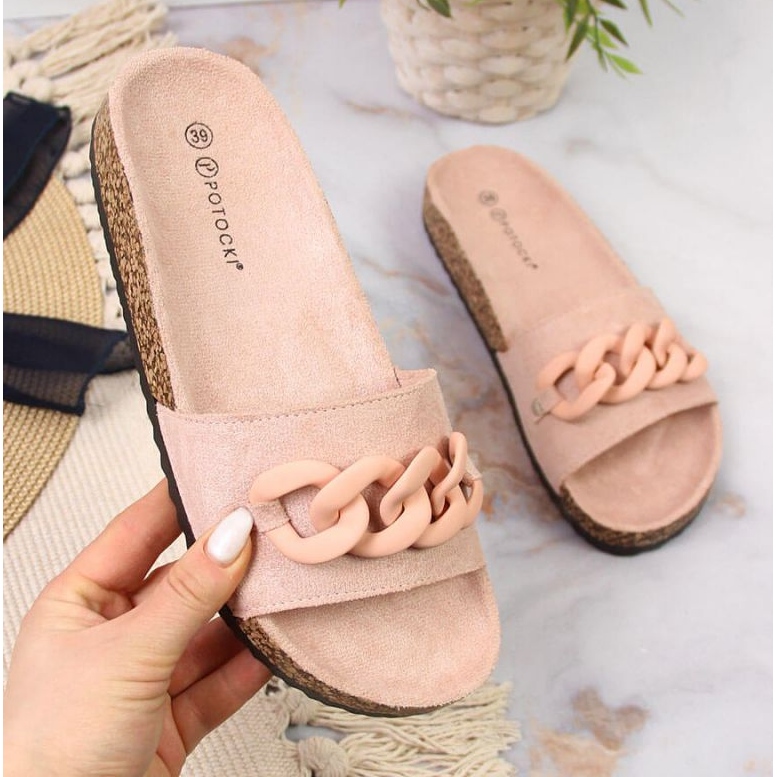 Tossut ketjulla Potocki W WOL65 pinkki vaaleanpunainen 1